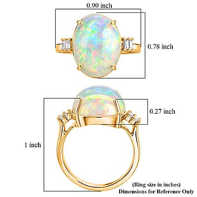 Certified & Appraised Iliana AAA Ethiopian Welo Opal and G-H SI Diamond 7.75 ctw Ring in 18K Yellow Gold (Size 11.0)
