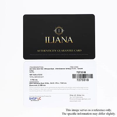 Certified & Appraised Iliana AAA Ethiopian Welo Opal and G-H SI Diamond 7.75 ctw Ring in 18K Yellow Gold (Size 11.0)