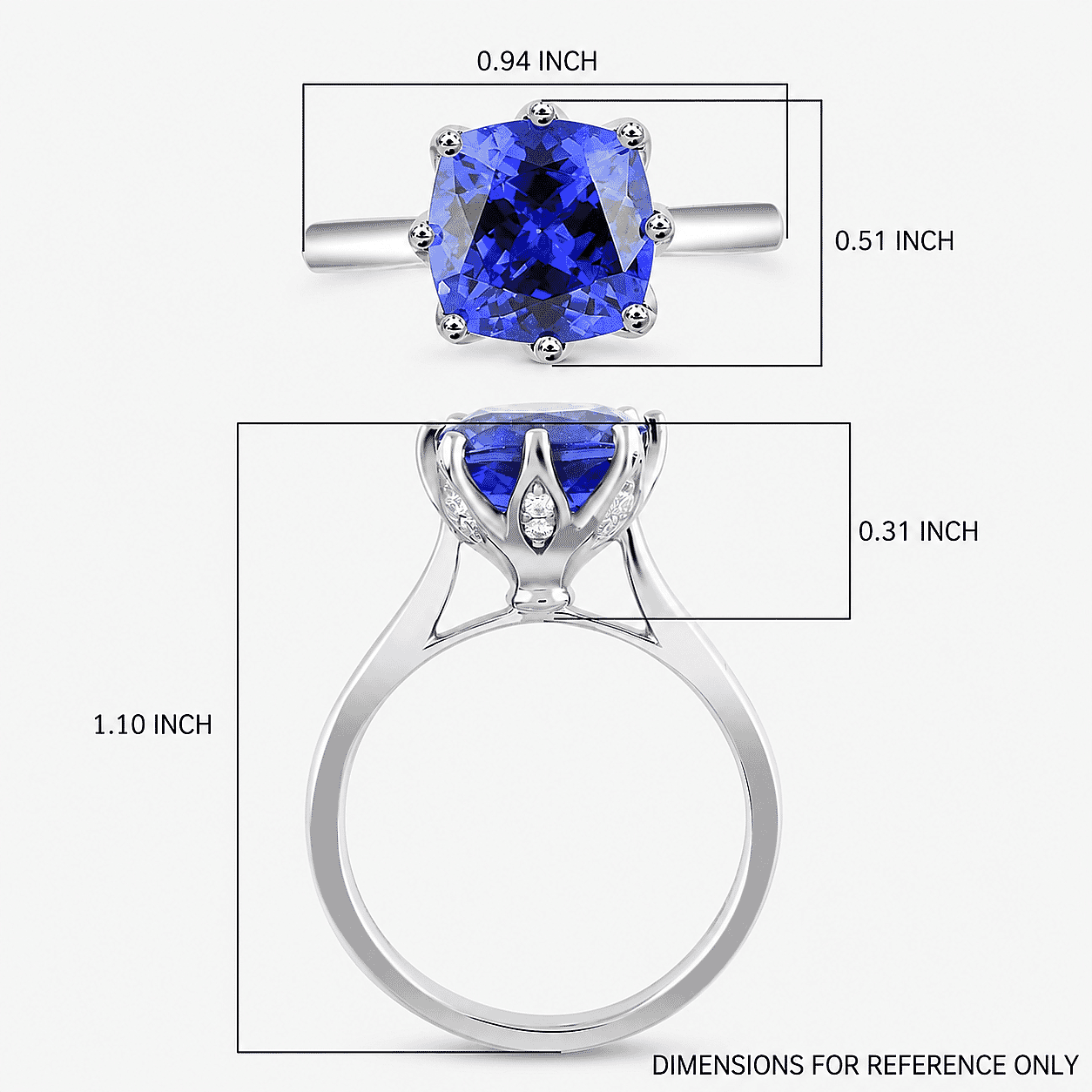 Certified and Appraised Rhapsody AAAA Tanzanite and E-F VS Diamond 3.40 ctw Ring in 950 Platinum (Size 5.0) 6.43 Grams