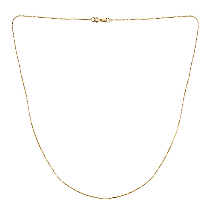 18K Yellow Gold Box Chain 18 Inches 1 Grams