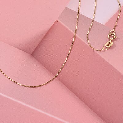 18K Yellow Gold Box Chain 18 Inches 1 Grams