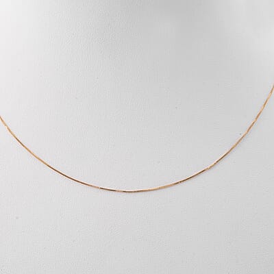 18K Yellow Gold Box Chain 18 Inches 1 Grams
