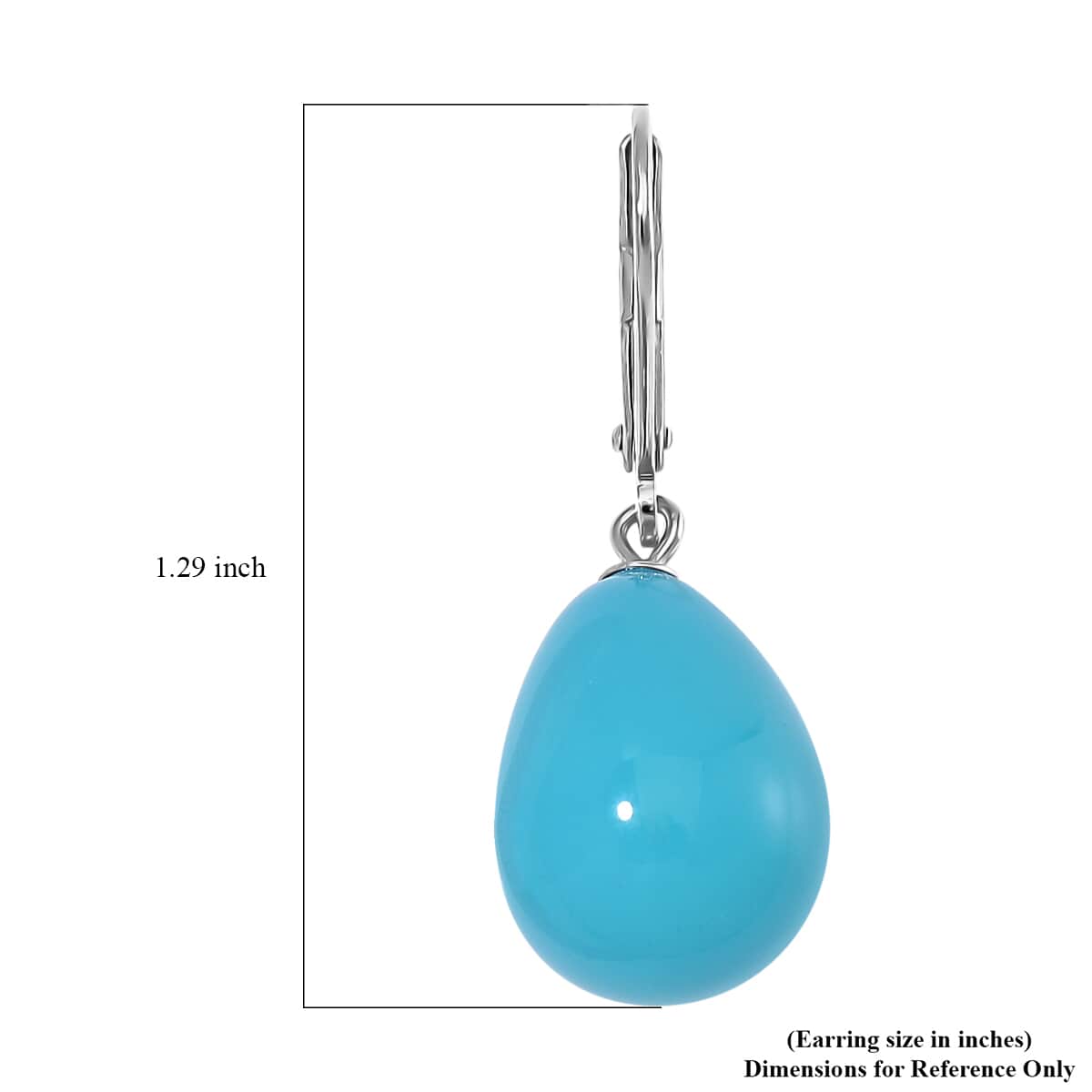 Sleeping Beauty Color Shell Pearl Drop Earrings in Rhodium Over Sterling Silver image number 5