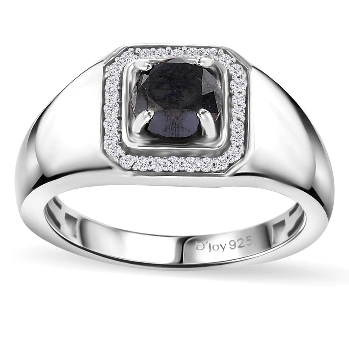 Black and White Diamond 1.15 ctw Men's Ring in Rhodium Over Sterling Silver (Size 10.0) image number 0