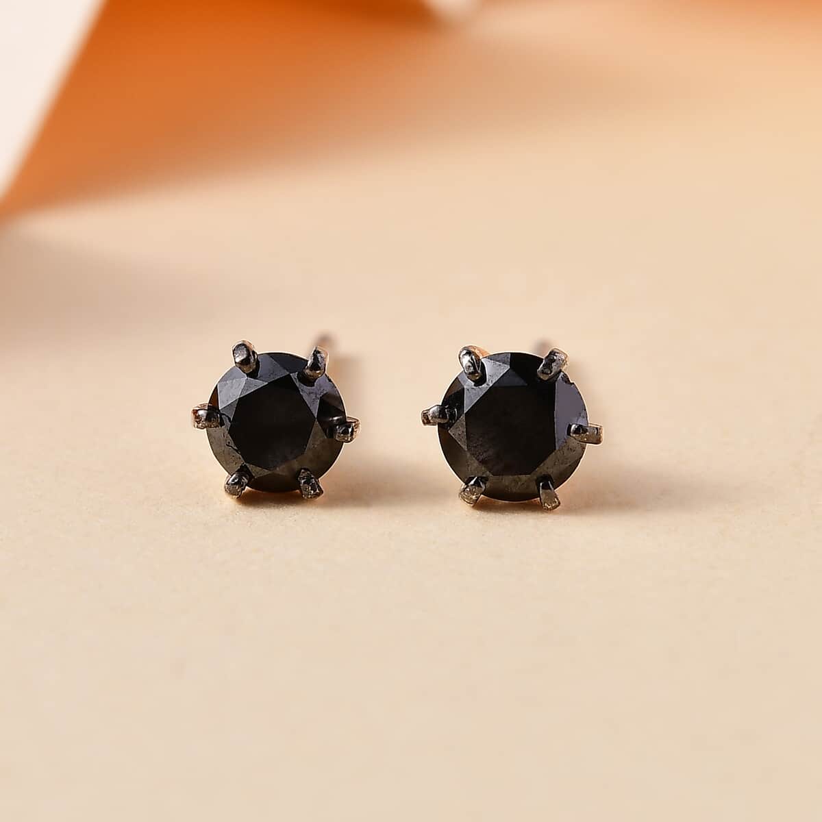 Black Diamond 1.00 ctw Stud Earrings in Rhodium Over Sterling Silver image number 1