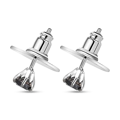 D'Joy Black Diamond 1.00 ctw Stud Earrings in Rhodium Over Sterling Silver
