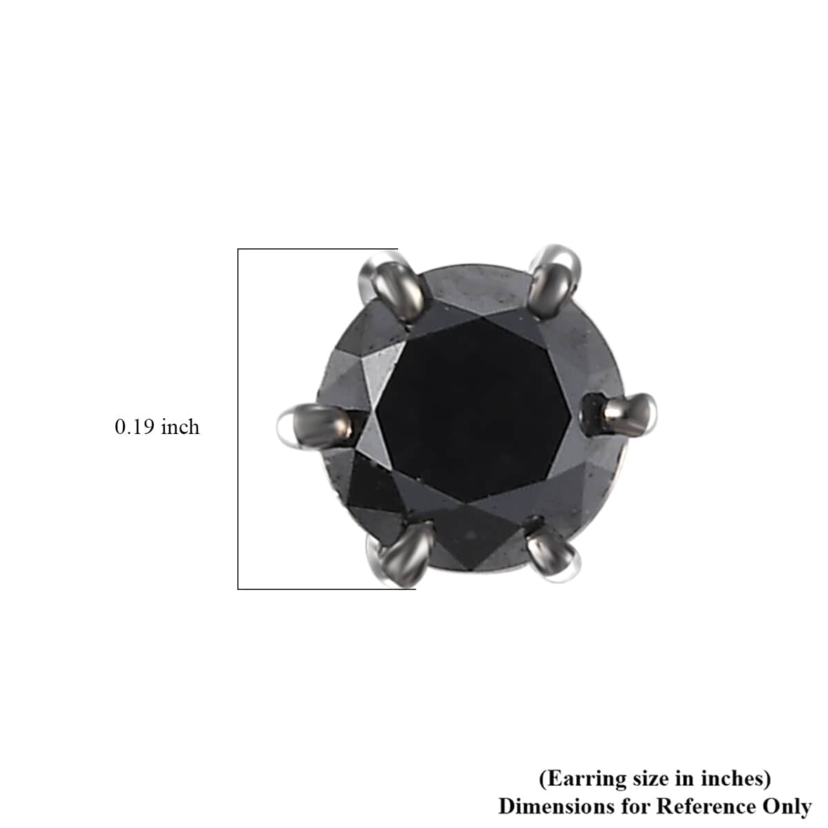 Black Diamond 1.00 ctw Stud Earrings in Rhodium Over Sterling Silver image number 5