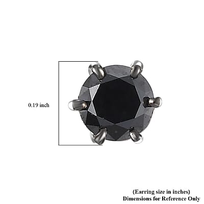 D'Joy Black Diamond 1.00 ctw Stud Earrings in Rhodium Over Sterling Silver
