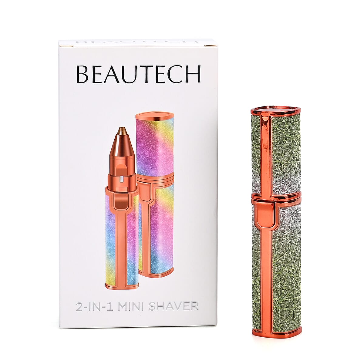 Beautech 2-in-1 Rechargeable Waterproof Lady Shaver with 2 Replaceable Heads and LED Light - Silver Green image number 8