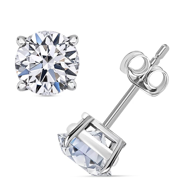 Luxuriant Lab Grown Diamond 0.50 ctw Stud Earrings in Platinum Over Sterling Silver