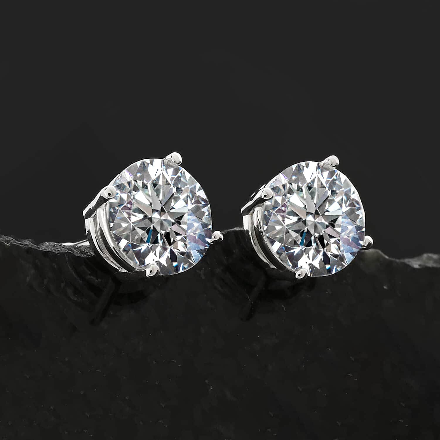 Luxuriant Lab Grown Diamond 0.50 ctw Stud Earrings in Platinum Over Sterling Silver