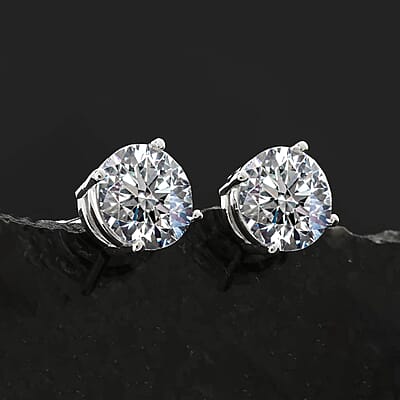 Luxuriant Lab Grown Diamond 0.50 ctw Stud Earrings in Platinum Over Sterling Silver