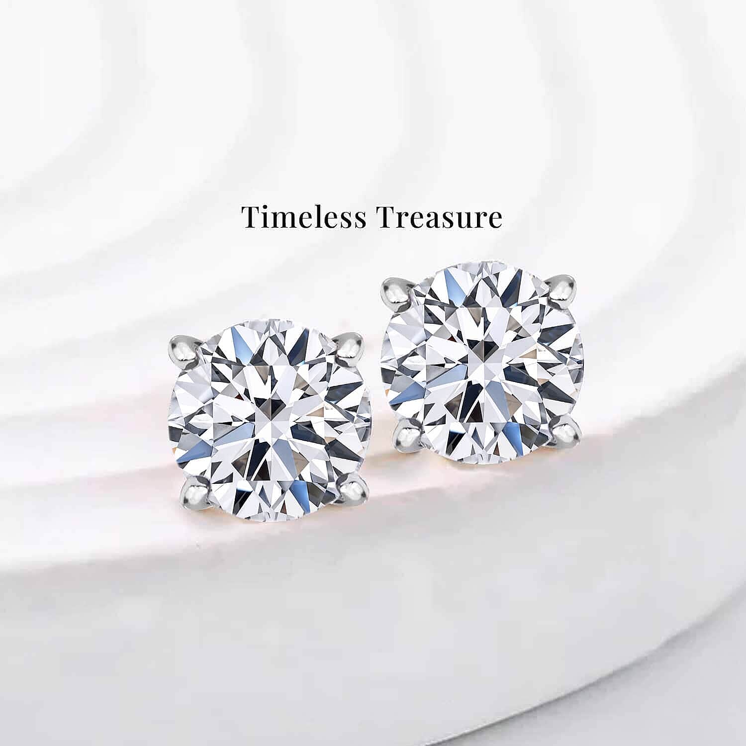 Luxuriant Lab Grown Diamond 0.50 ctw Stud Earrings in Platinum Over Sterling Silver