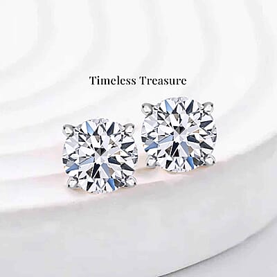 Luxuriant Lab Grown Diamond 0.50 ctw Stud Earrings in Platinum Over Sterling Silver