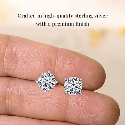Luxuriant Lab Grown Diamond 0.50 ctw Stud Earrings in Platinum Over Sterling Silver
