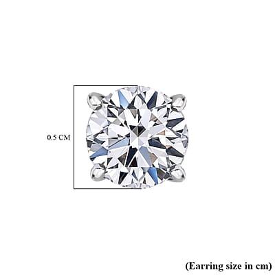 Luxuriant Lab Grown Diamond 0.50 ctw Stud Earrings in Platinum Over Sterling Silver