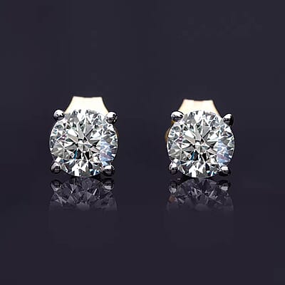 Luxuriant Lab Grown Diamond 0.50 ctw Stud Earrings in Vermeil Yellow Gold Over Sterling Silver