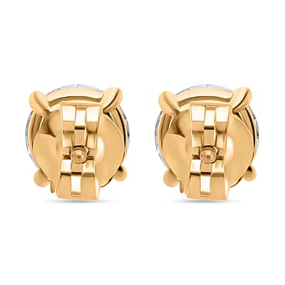 Luxuriant Lab Grown Diamond 0.50 ctw Stud Earrings in Vermeil Yellow Gold Over Sterling Silver