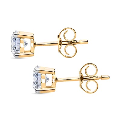 Luxuriant Lab Grown Diamond 0.50 ctw Stud Earrings in Vermeil Yellow Gold Over Sterling Silver