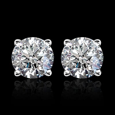 Luxuriant Lab Grown Diamond 1.00 ctw Stud Earrings in Platinum Over Sterling Silver