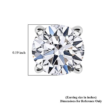 Luxuriant Lab Grown Diamond 1.00 ctw Stud Earrings in Platinum Over Sterling Silver
