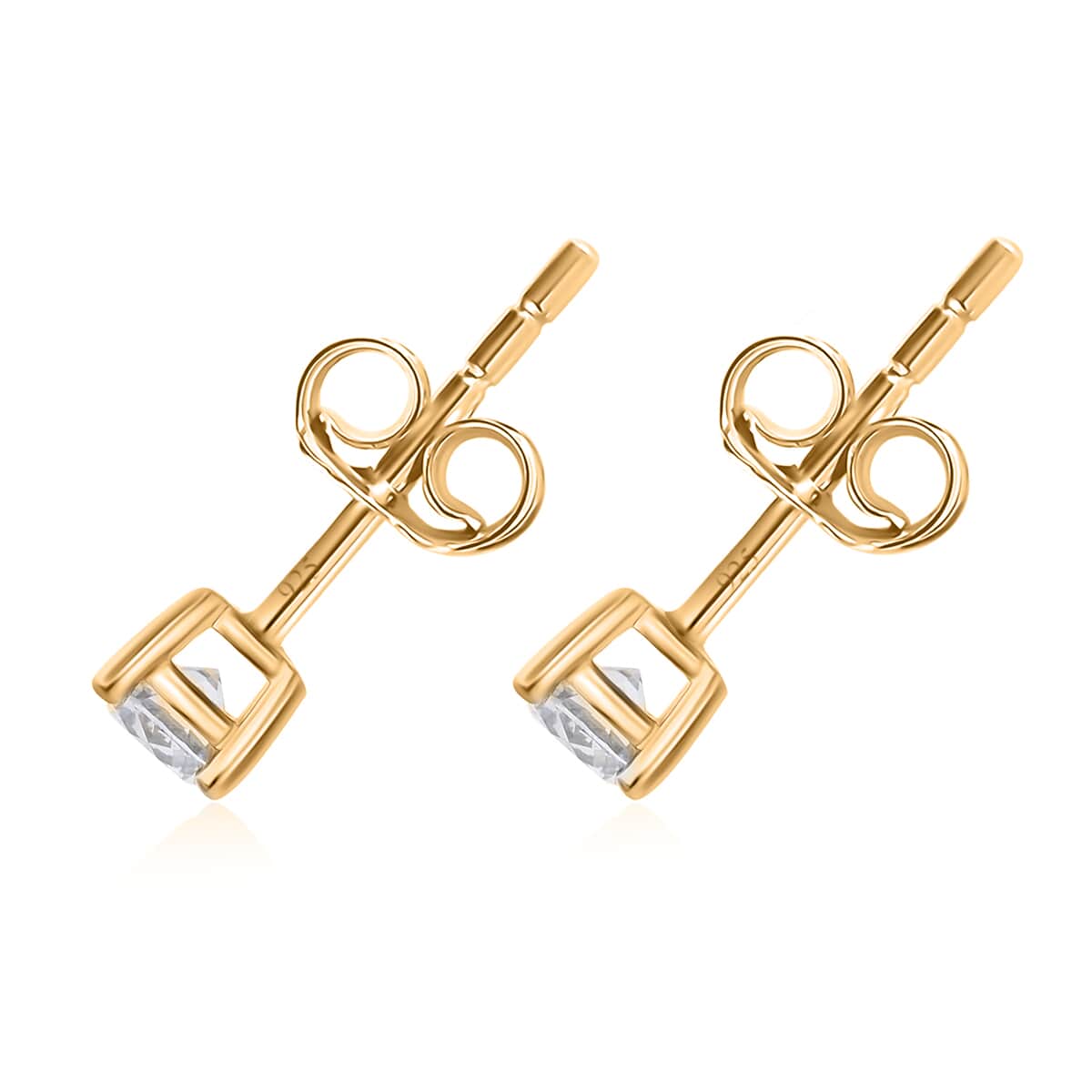 Lab Grown Diamond G SI 1.00 ctw Stud Earrings in Vermeil Yellow Gold Over Sterling Silver image number 3