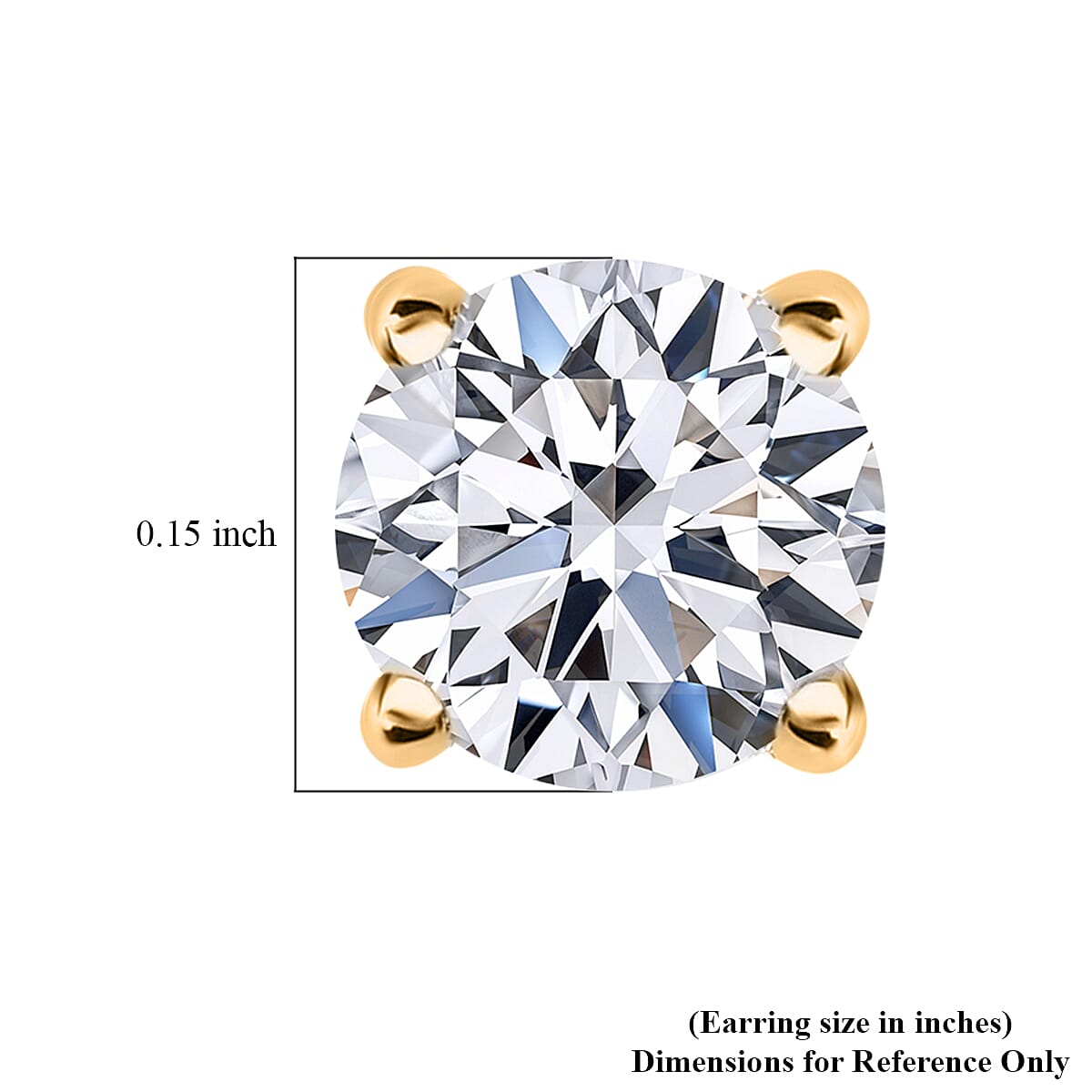 Lab Grown Diamond G SI 1.00 ctw Stud Earrings in Vermeil Yellow Gold Over Sterling Silver