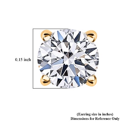 Lab Grown Diamond G SI 1.00 ctw Stud Earrings in Vermeil Yellow Gold Over Sterling Silver