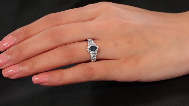 Doorbuster AAA Monte Belo Indicolite, White Zircon Ring in Rhodium Over Sterling Silver (Size 7.0) 1.20 ctw