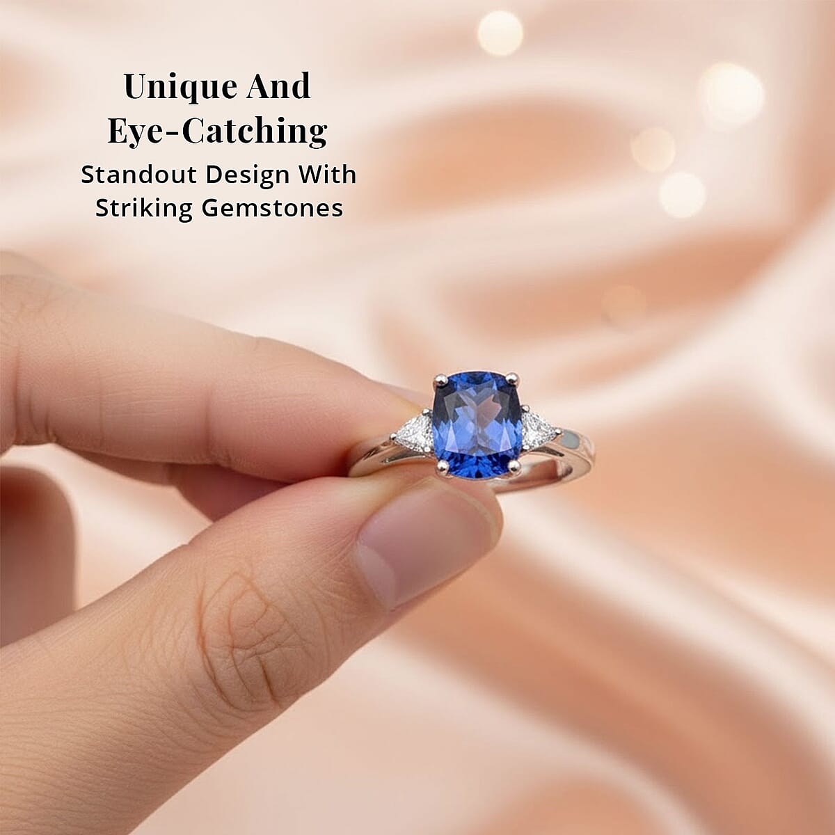 Certified & Appraised Rhapsody AAAA Tanzanite and E-F VS2 Diamond 2.50 ctw Ring in 950 Platinum (Size 7.5) 6.10 Grams image number 5