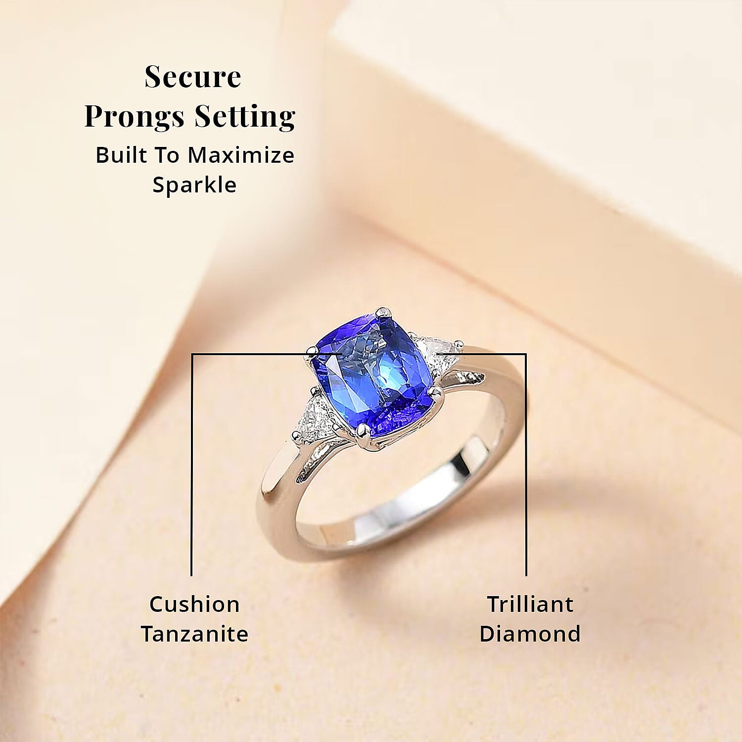 Certified & Appraised Rhapsody AAAA Tanzanite and E-F VS2 Diamond 2.50 ctw Ring in 950 Platinum (Size 8.5) 6.10 Grams