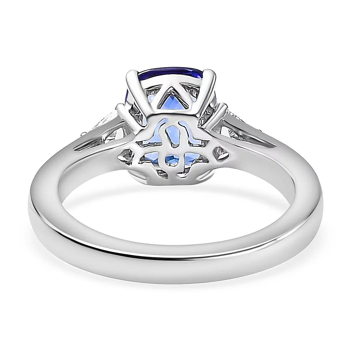 Certified & Appraised Rhapsody AAAA Tanzanite and E-F VS2 Diamond 2.50 ctw Ring in 950 Platinum (Size 8.5) 6.10 Grams image number 7