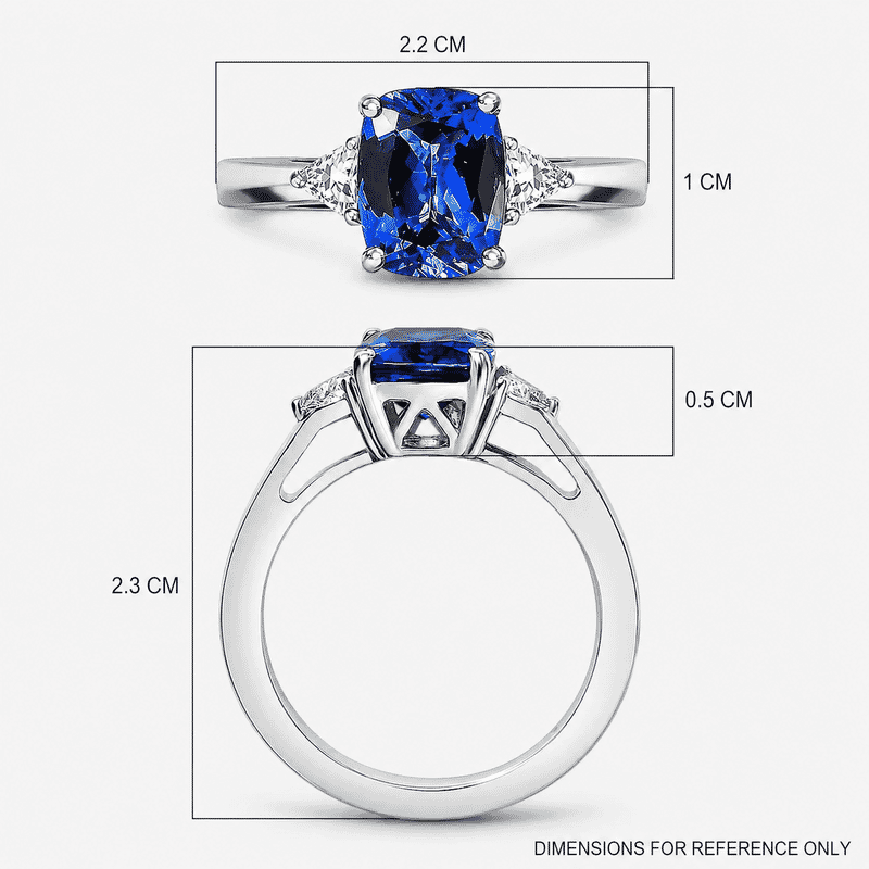 Certified & Appraised Rhapsody AAAA Tanzanite and E-F VS2 Diamond 2.50 ctw Ring in 950 Platinum (Size 8.5) 6.10 Grams