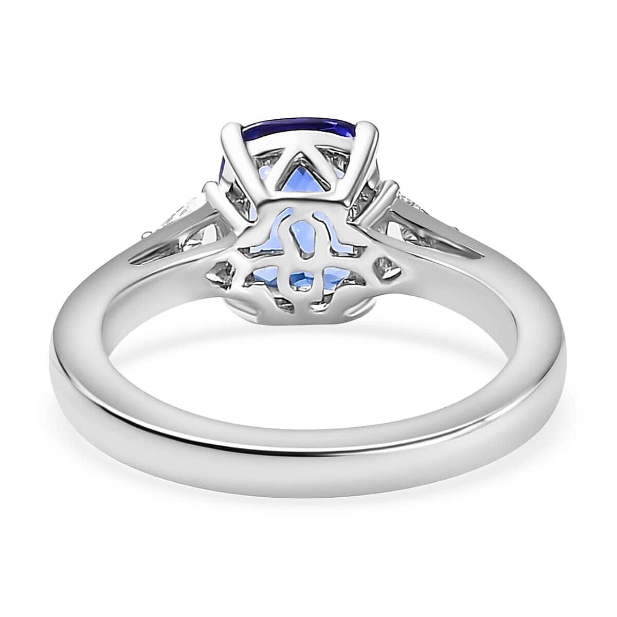 Certified & Appraised Rhapsody AAAA Tanzanite and E-F VS2 Diamond 2.50 ctw Ring in 950 Platinum (Size 10.0) 6.10 Grams image number 4