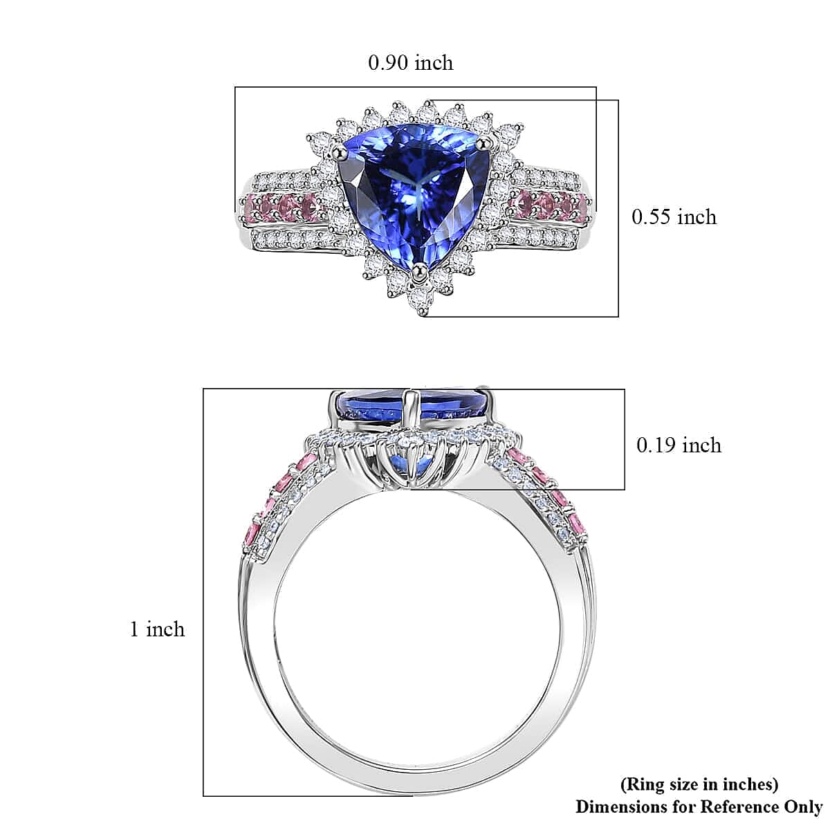 Certified & Appraised Rhapsody AAAA Tanzanite, Mahenge Spinel and E-F VS Diamond 3.75 ctw Ring in 950 Platinum (Size 6.5) 7.60 Grams image number 5