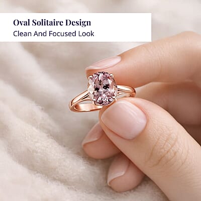 Certified & Appraised Luxoro AAAA Pink Morganite 3.00 ctw Solitaire Ring in 14K Rose Gold (Size 5.0)
