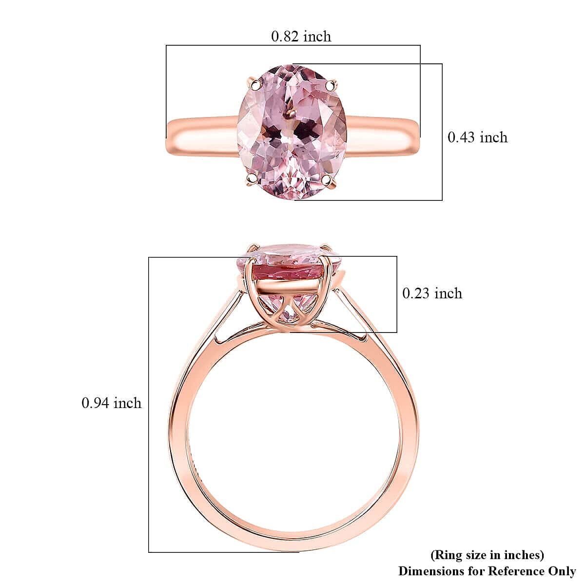 Certified & Appraised Luxoro AAA Pink Morganite 3.00 ctw Solitaire Ring in 14K Rose Gold (Size 6.0) image number 5