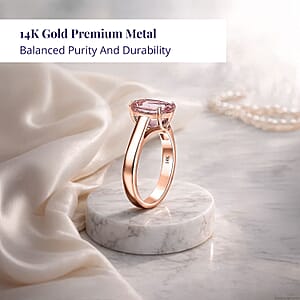 Certified & Appraised Luxoro AAAA Pink Morganite 3.00 ctw Solitaire Ring in 14K Rose Gold (Size 10.0)