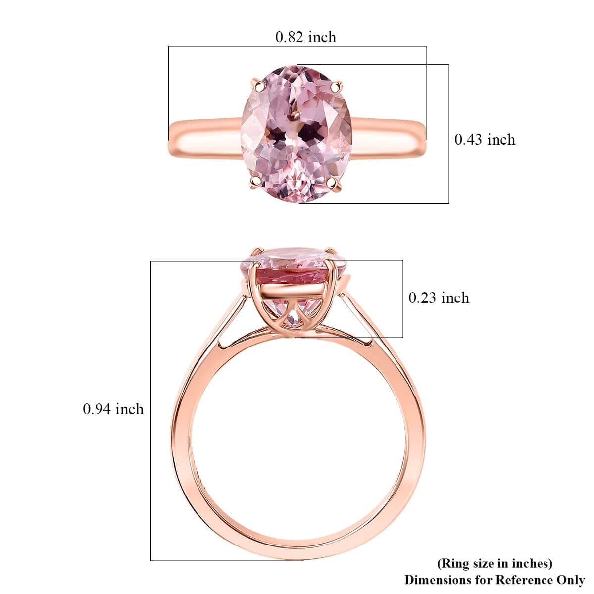 Certified & Appraised Luxoro AAAA Pink Morganite 3.00 ctw Solitaire Ring in 14K Rose Gold (Size 10.0) image number 5