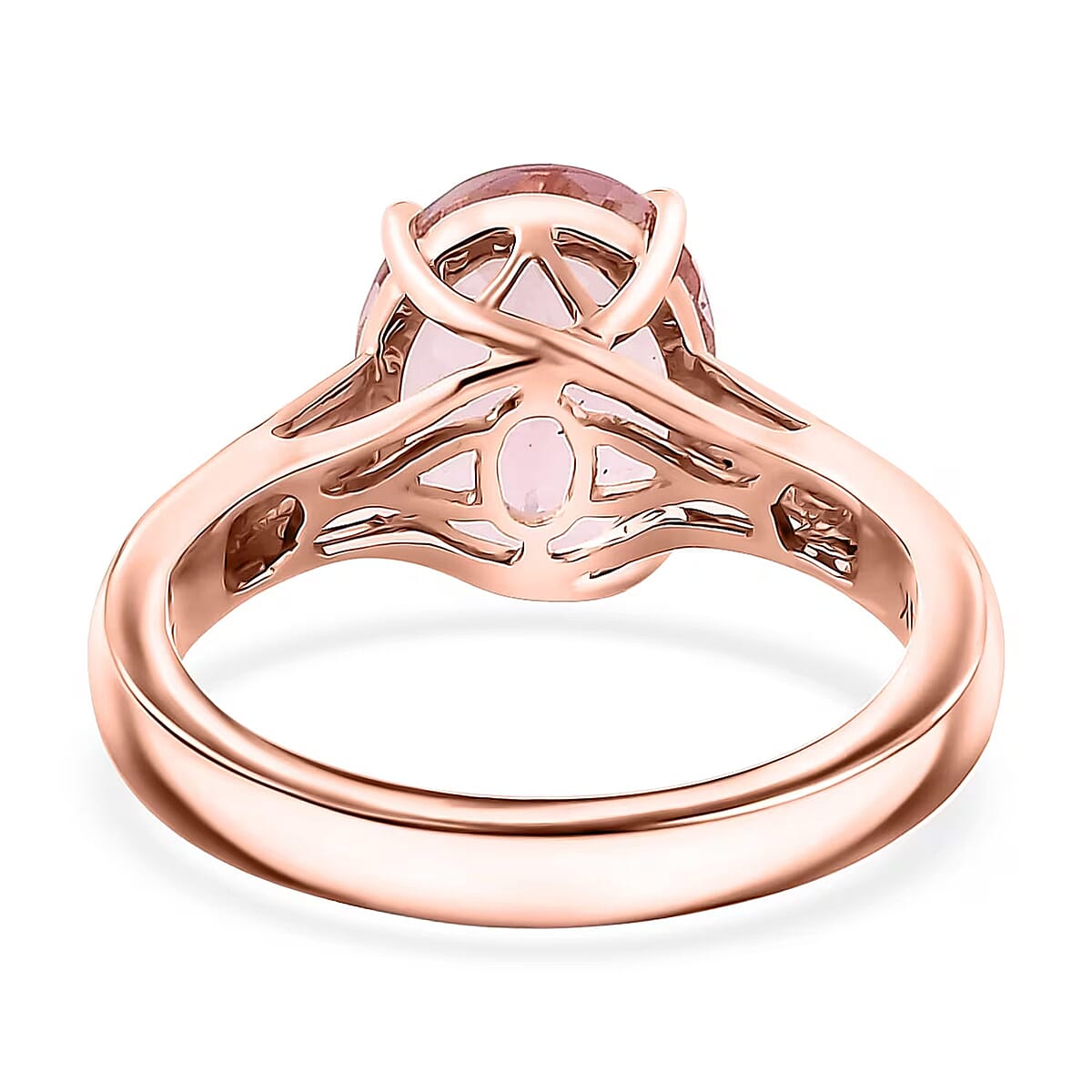 Certified & Appraised Luxoro AAAA Pink Morganite 3.00 ctw Solitaire Ring in 14K Rose Gold (Size 10.0) image number 6
