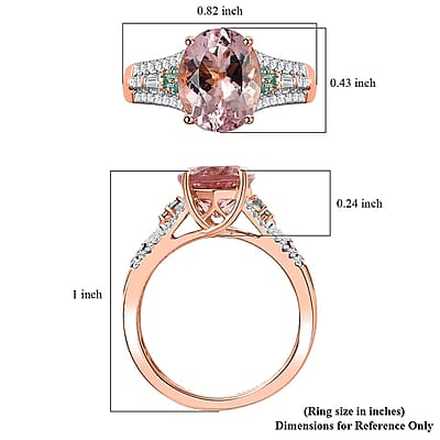 Certified & Appraised Iliana AAA Pink Morganite, Paraiba Tourmaline and G-H SI Diamond 2.90 ctw Ring in 18K Rose Gold (Size 5.0)