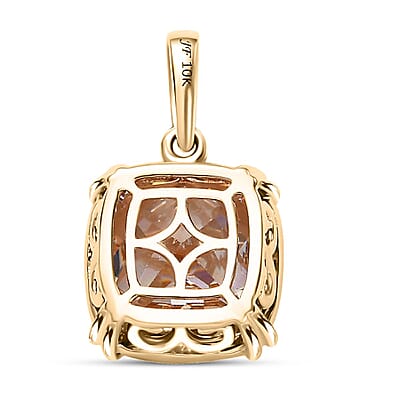 J Francis Embellished with Yellow Color Zirconia by Swarovski 14.65 ctw Solitaire Pendant without Chain in 10K Yellow Gold