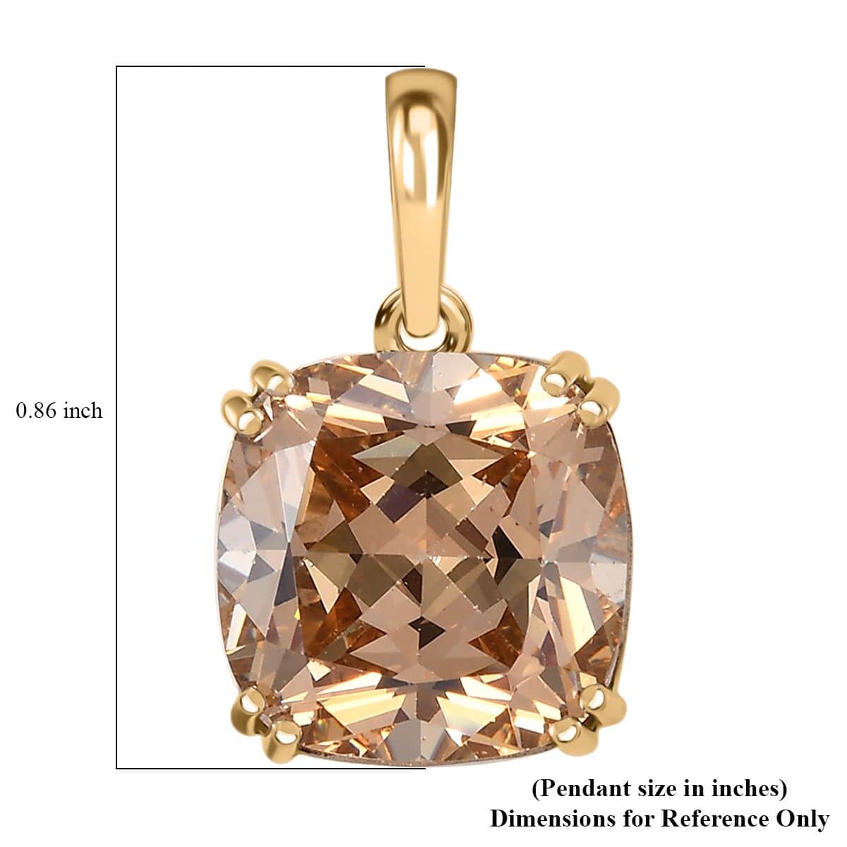 J Francis Embellished with Yellow Color Zirconia by Swarovski 14.65 ctw Solitaire Pendant in 10K Yellow Gold image number 5