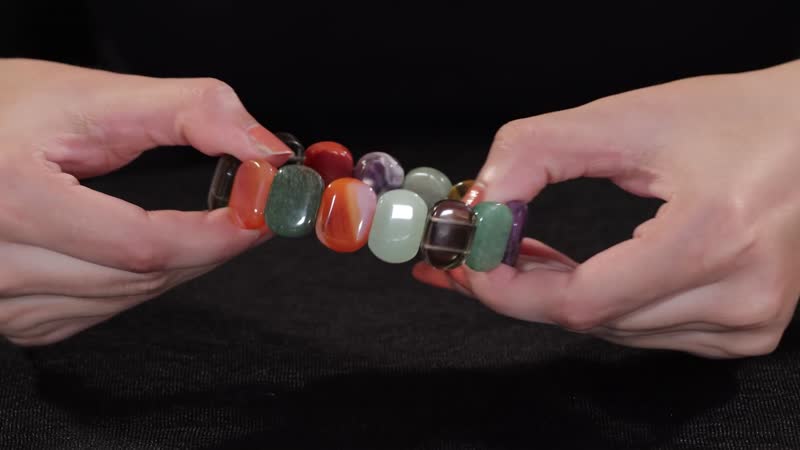 Multi Gemstone 270.00 ctw Cushion Block Stretch Bracelet