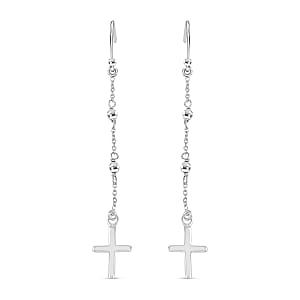 Cross Dangle Earrings in Sterling Silver 1.90 Grams