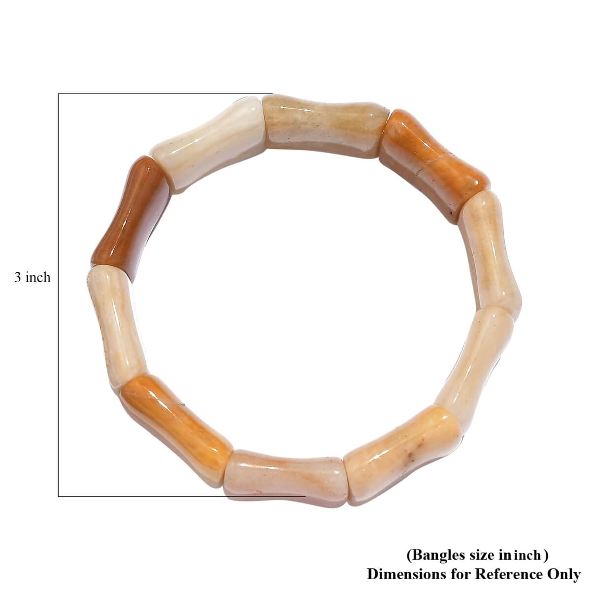 Agate 300.00 ctw Bamboo Stretch Bracelet image number 3