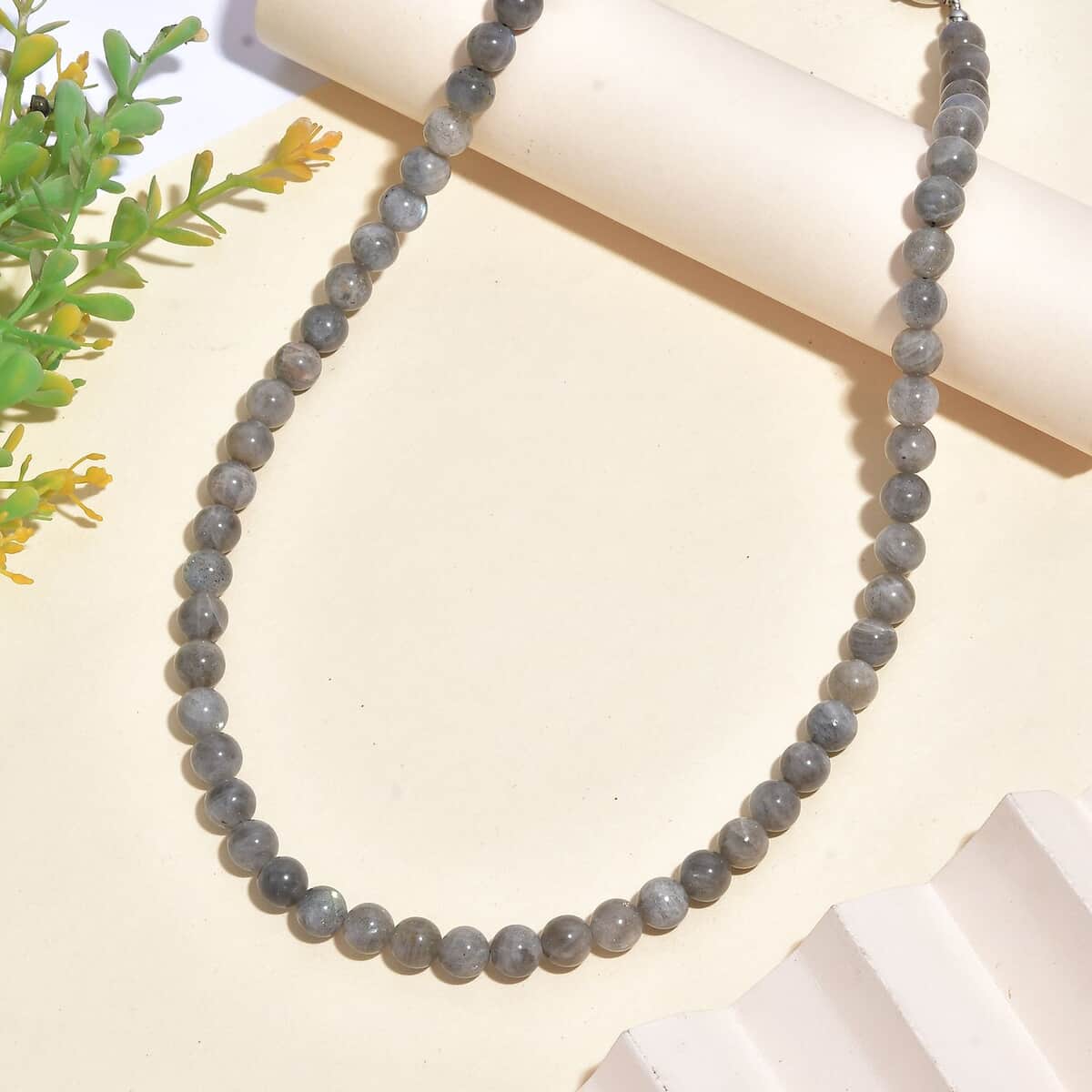 Karis Malagasy Labradorite 220.00 ctw Beaded Necklace in Platinum Bond 20 Inches image number 1