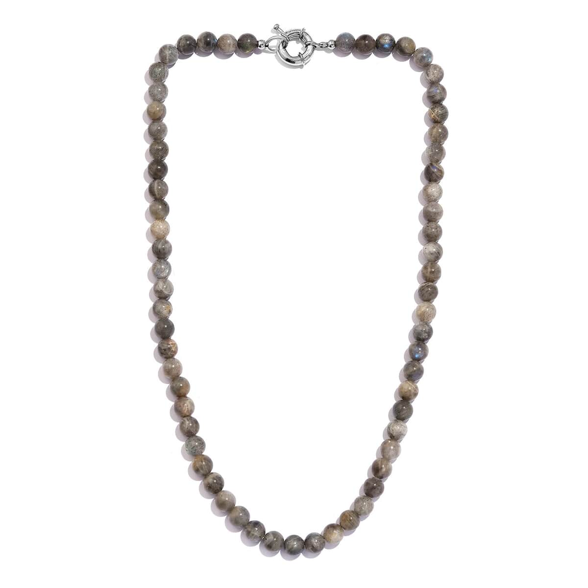 Karis Malagasy Labradorite 220.00 ctw Beaded Necklace in Platinum Bond 20 Inches image number 3