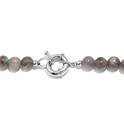 Karis Malagasy Labradorite 220.00 ctw Beaded Necklace in Platinum Bond 20 Inches