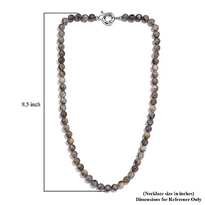Karis Malagasy Labradorite 220.00 ctw Beaded Necklace in Platinum Bond 20 Inches